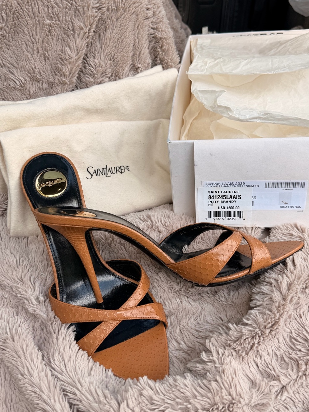 Kirat Snake Mule Sandals - Saint Laurent size 39 - Picture 2 of 8